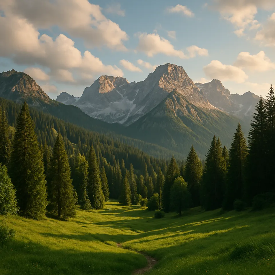 Original mountain landscape photo before conversion to a bead pattern